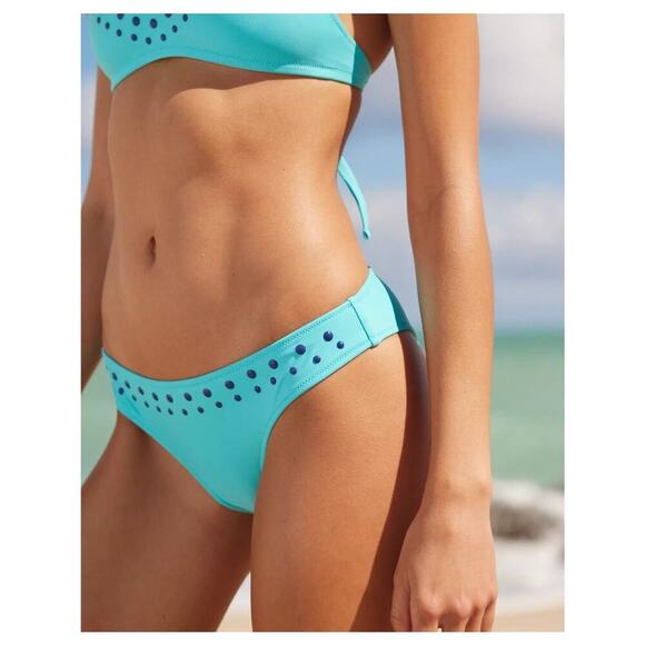 NWT Aerie Cheeky Bikini Bottom Springs Blue Swimsuit Swim Beach Surf Size S - Picture 1 of 6